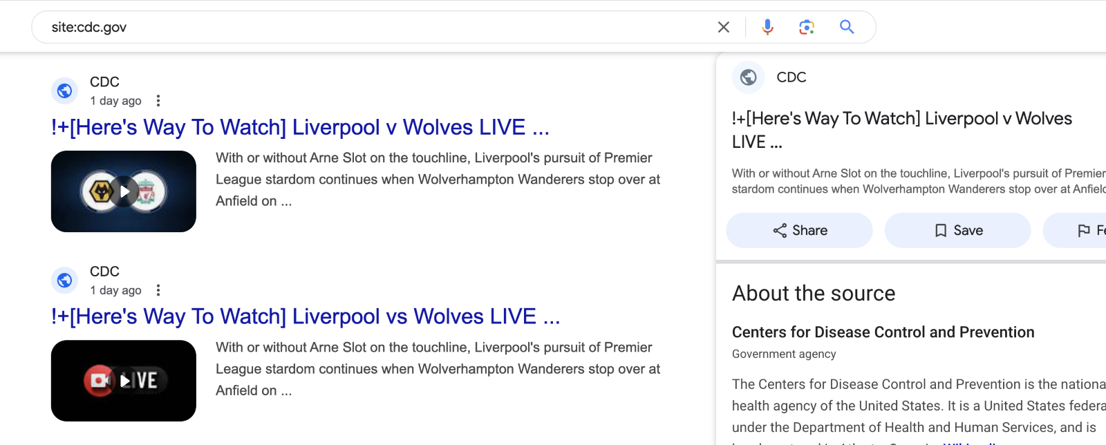 Picture 1: Search results for English Premier League soccer game